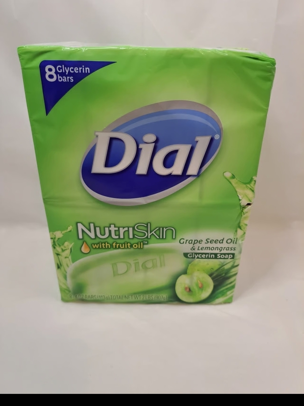 Dial Nutriskin GRAPE SEED OIL & LEMONGRASS Glycerin Soap 4 Oz -8 Bars-Disc  RARE